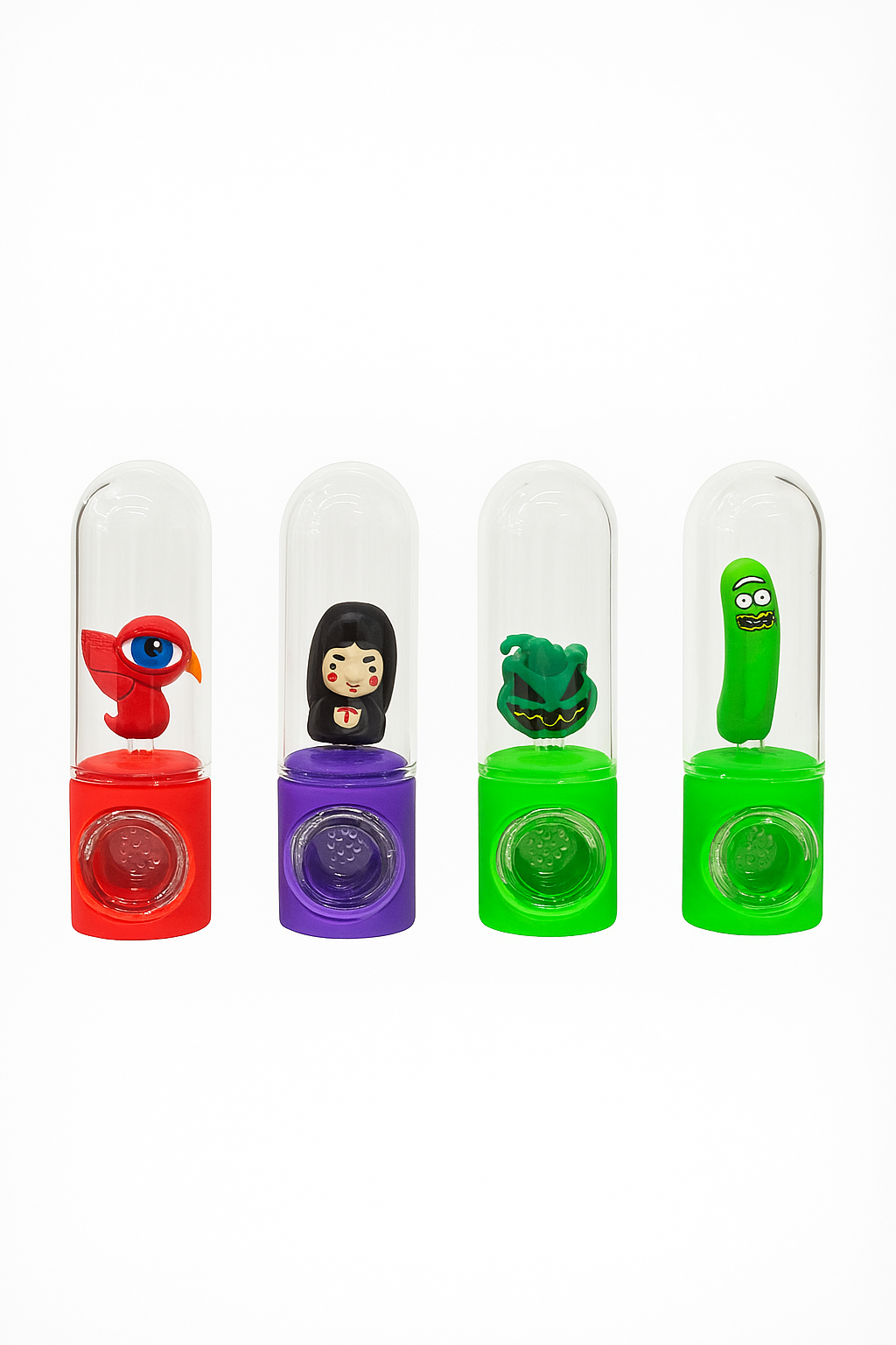4.5'' Silicone Glass Hand Pipes with Wax Smoke Bubbler