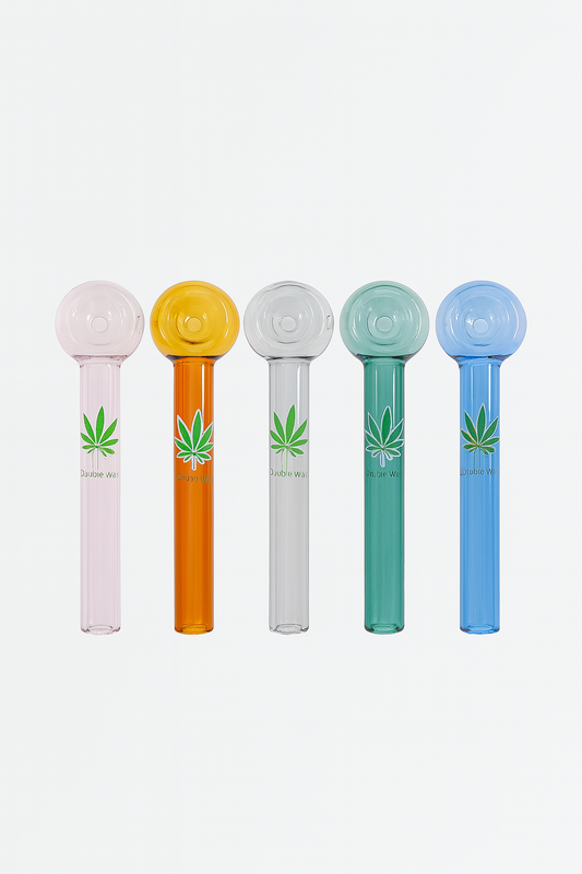 4''Handmade Glass Oil Burner Set with Colorful Leaf