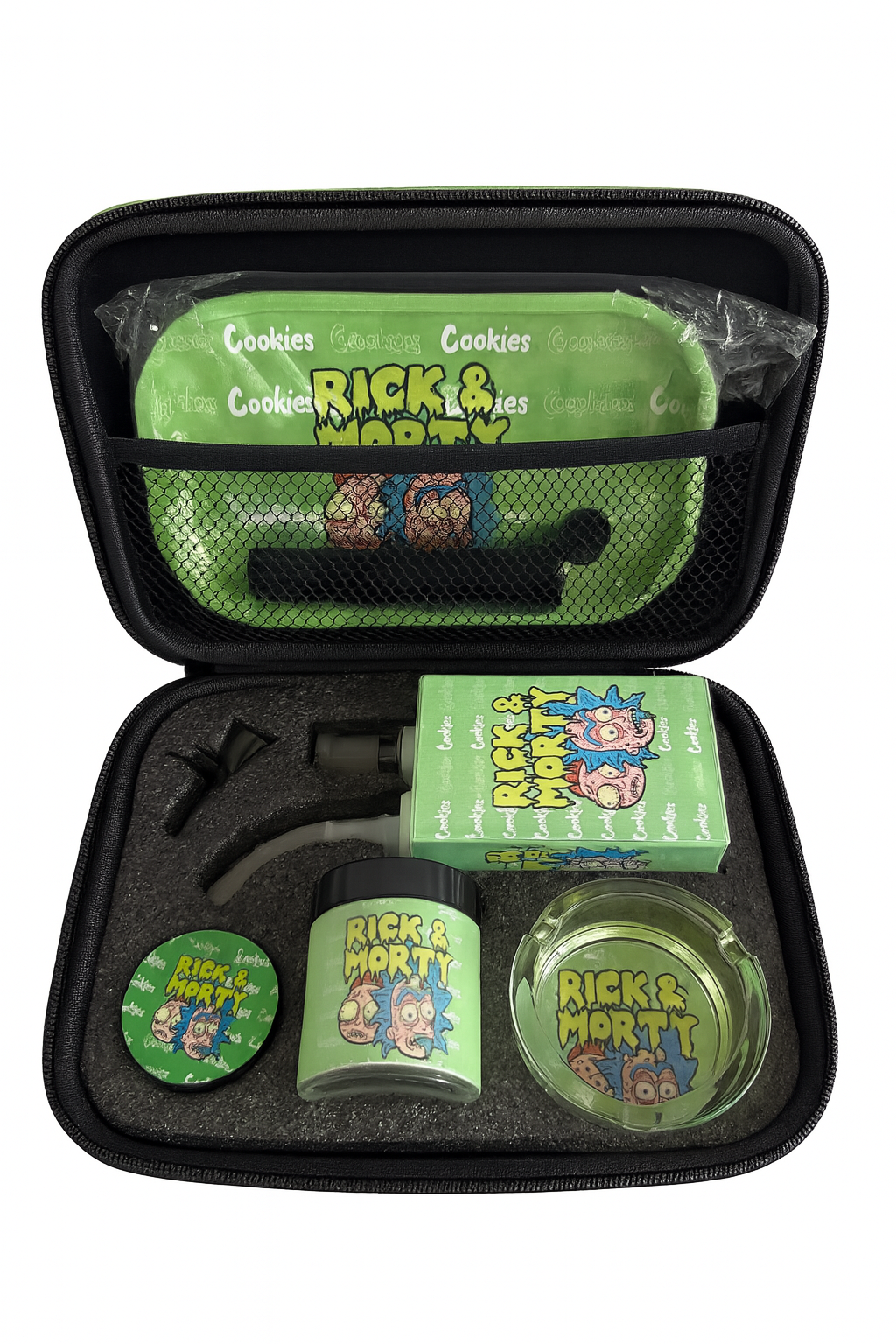 Smoke Set w/ 7"Juicy Rig , Grinder, Jar, Ashtray