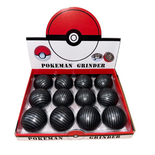 55mm spherical Metal Grinder-Black Carbon Fibre