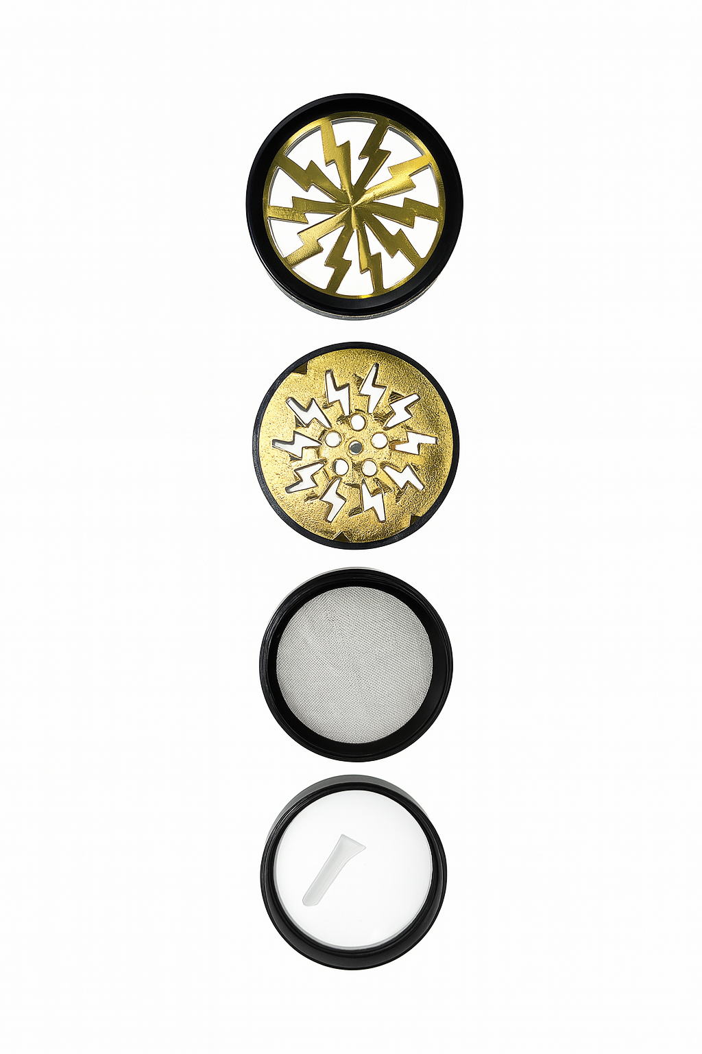 63MM 4-layer Grinder Herb Crusher Spice Cutter with Lightning-Shaped Transparent