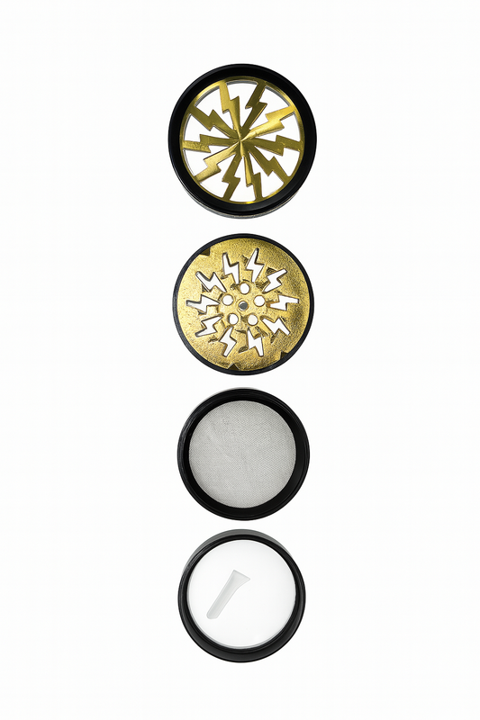 63MM 4-layer Grinder Herb Crusher Spice Cutter with Lightning-Shaped Transparent