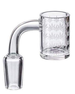 14mm Weed Pattern Frosted Quartz Banger