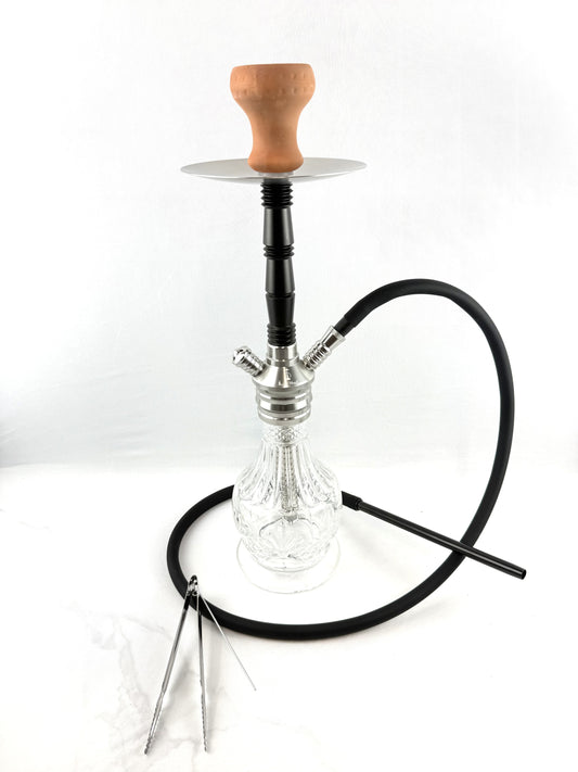 20" Mona Crystal Glass Assorted Body Color Single Hose Hookah
