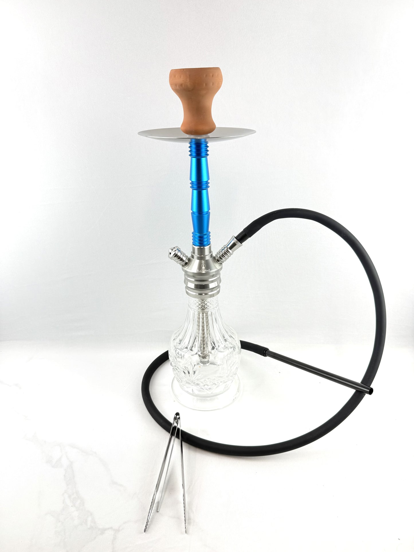 20" Mona Crystal Glass Assorted Body Color Single Hose Hookah