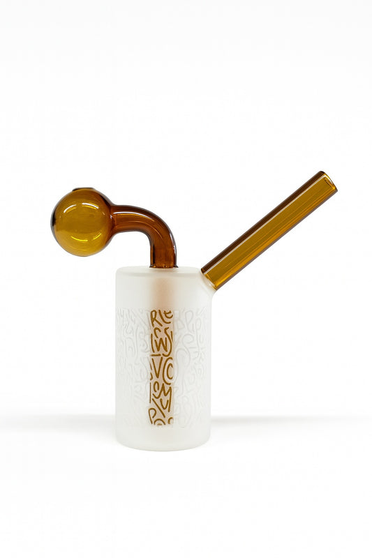 Assorted 4.5" Frost Glass Oil Burner Bubbler Pipe