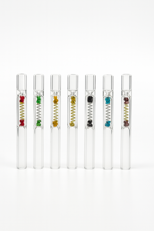 2 Pcs of GLASS CIGARETTE HOLDER WITH SPRING