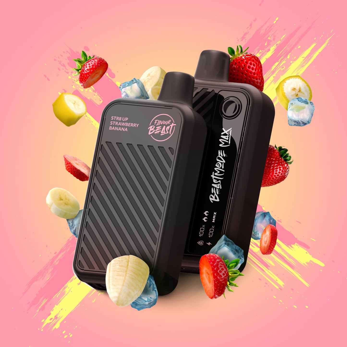 Flavour Beast Beast Mode Max – STR8 UP Strawberry Banana Iced