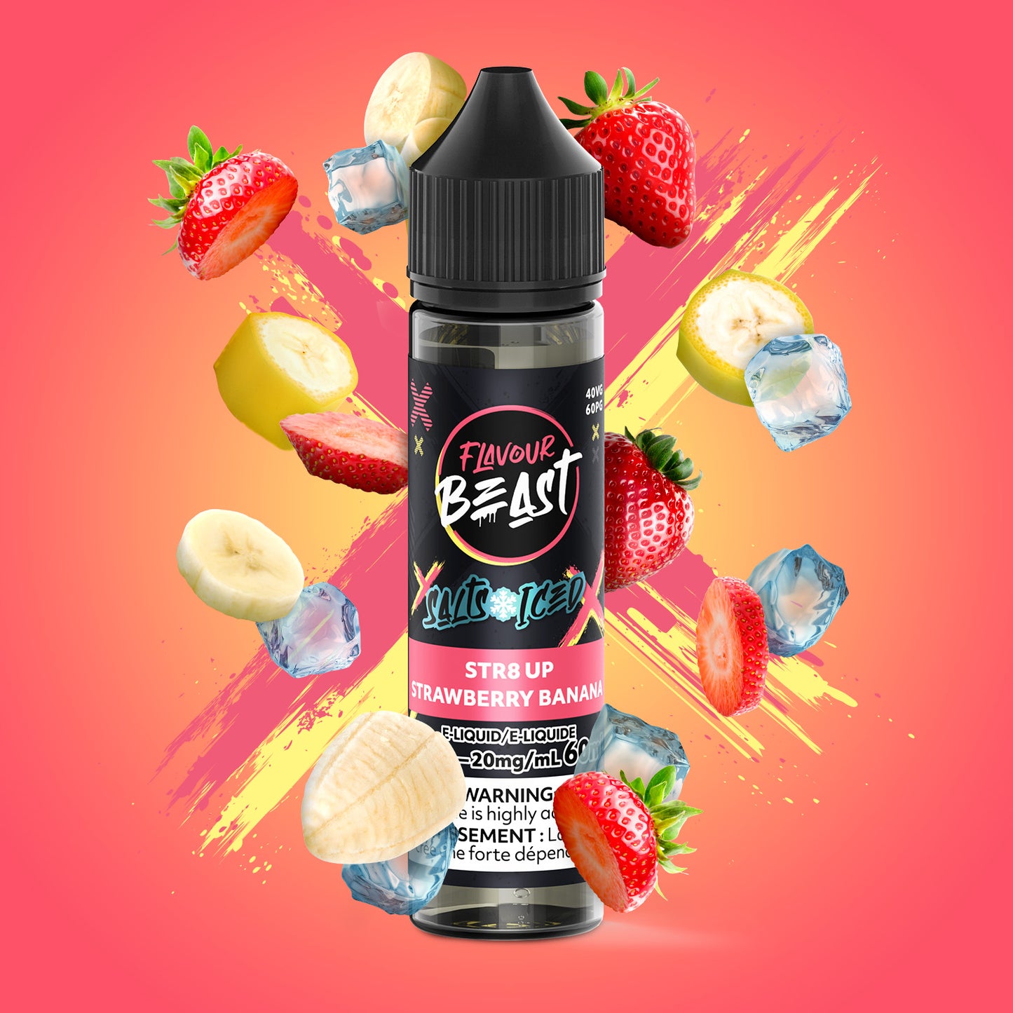 Flavour Beast E-Liquid - STR8 UP Strawberry Banana Iced