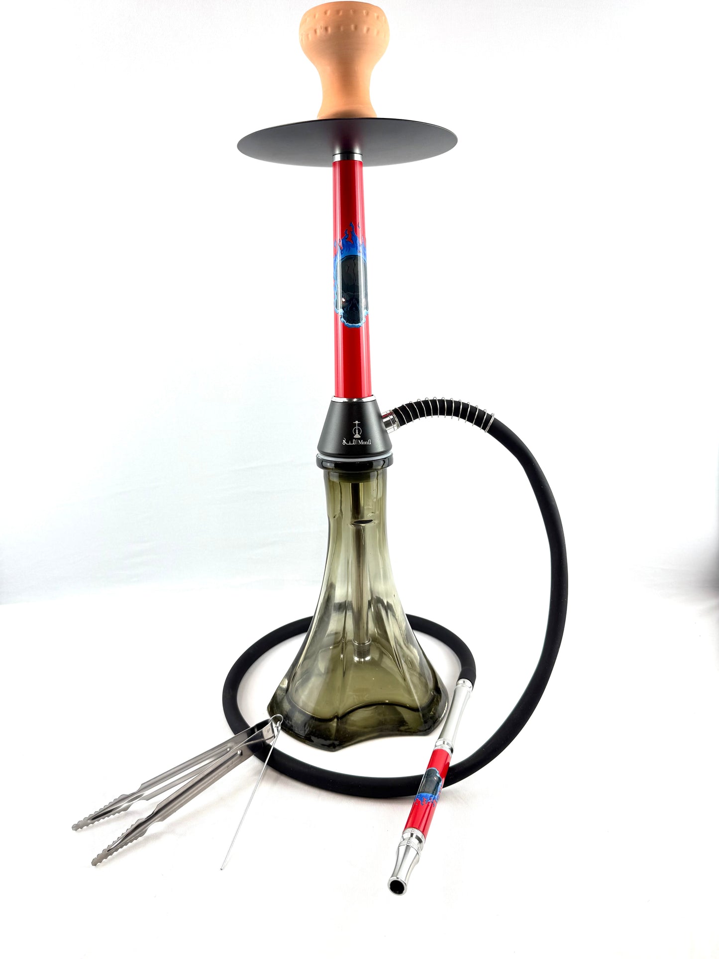 24" Mona Three Phased Conical Glass Base With Metal Body Single Hose Hookah