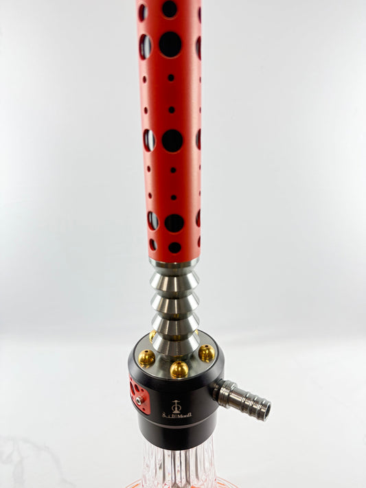 28" Mona Grooved Glass Base Modern Style Dual Color Single Hose Hookah
