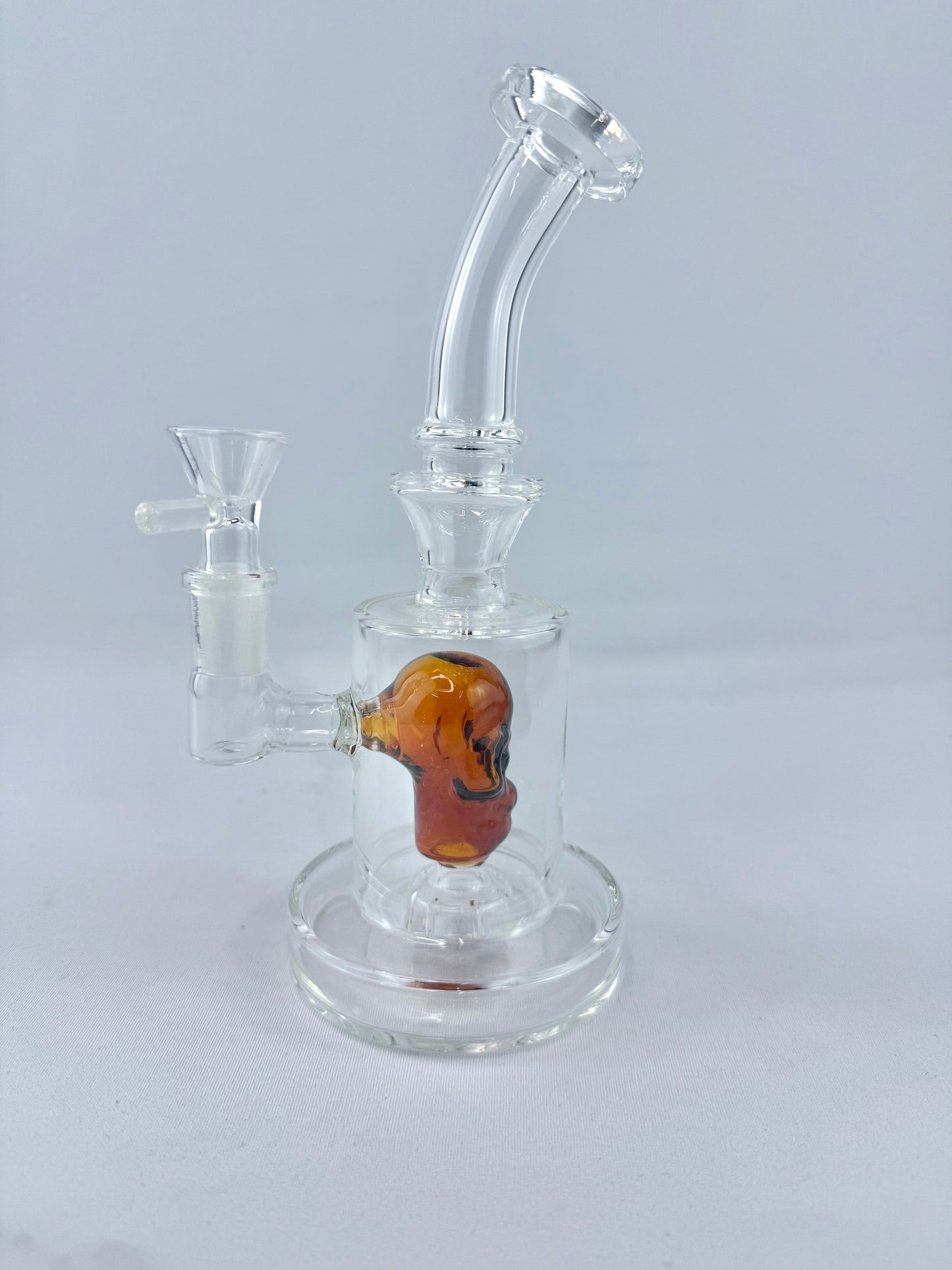 7.5" Assorted Skull Color Clear Bong