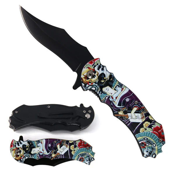 4" Black Blade / Geisha Handle