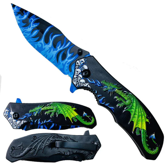 3" Blue Blade / Blue Dragon Handle