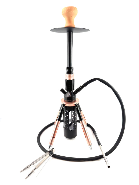 26" Mona Glass Cylindrical Base Single Hose with Rocket Shaped Hookah