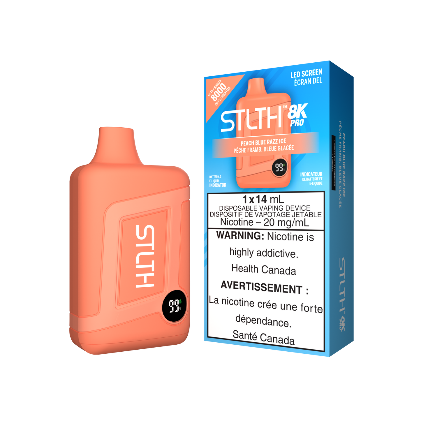 STLTH 8K PRO- PEACH BLUE RAZZ ICE