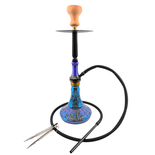 23" Mona Bohemian Style Glass Base Single Hose Hookah