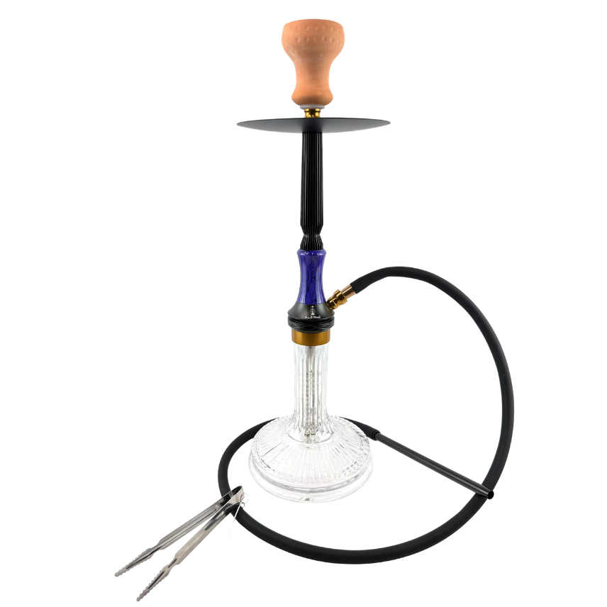 23" Mona Ribbed Bottom Wide Base Single Hose Hookah