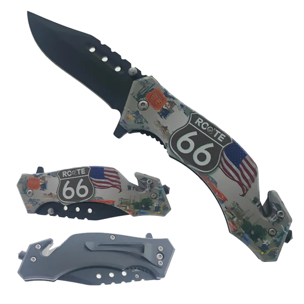 3" Black Blade / Route 66 Handle