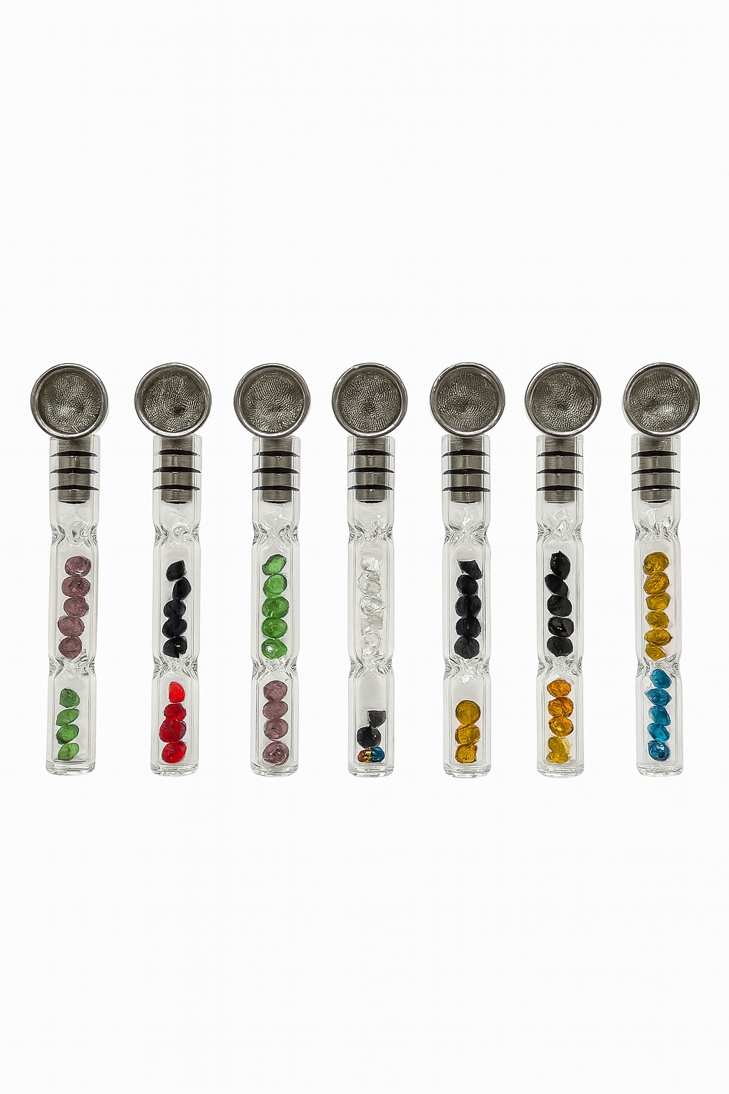 Smoking Glass hand pipe with Dual Diamond Filter