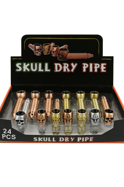 Skull Face Metal Smoking Handpipe-2pcs
