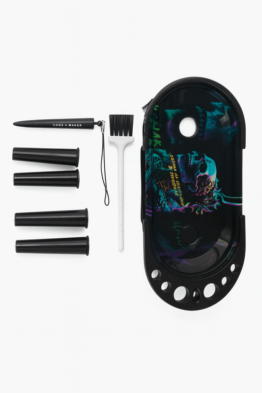 Metal Rolling Tray with Cone Loader for 1 1/4 and King Size Rolling Paper