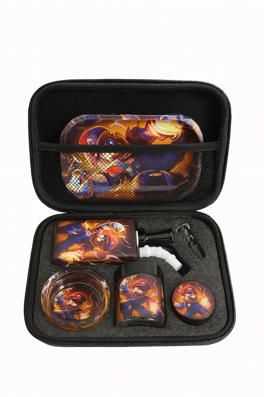 Smoke Set w/ 7"Juicy Rig , Grinder, Jar, Ashtray