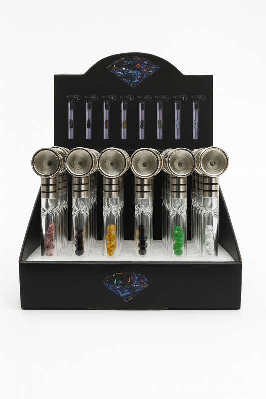 Smoking Glass hand pipe with Dual Diamond Filter