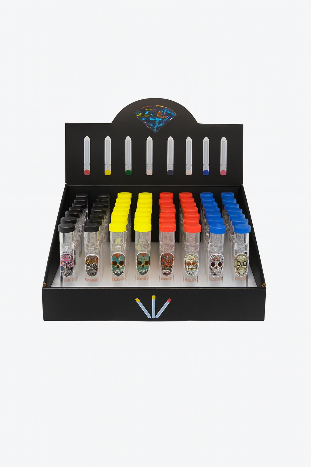 Skull Glass Chillum with Cap