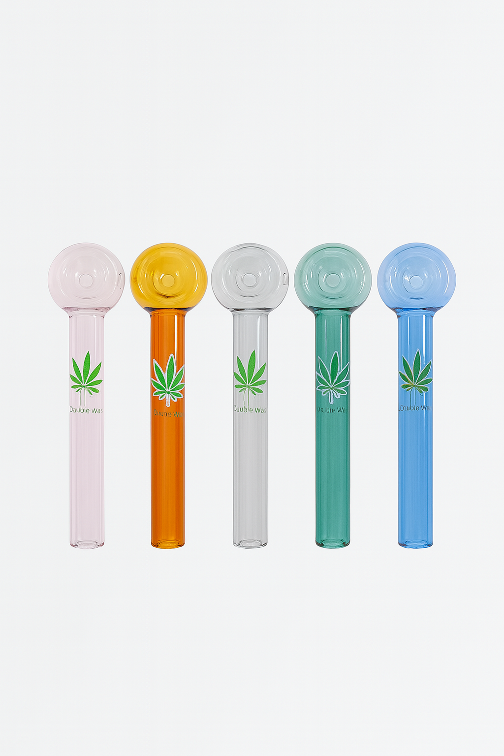 4''Handmade Glass Oil Burner Set with Colorful Leaf