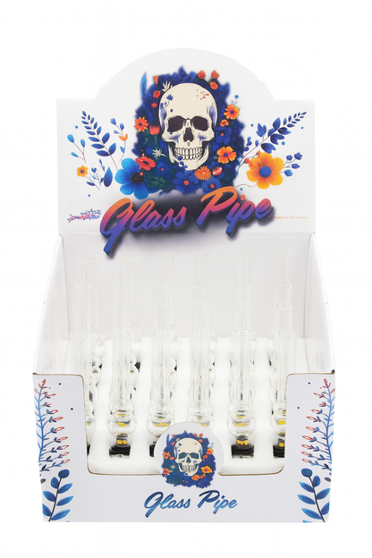 4.5'' Glass handpipe with metal head and screen