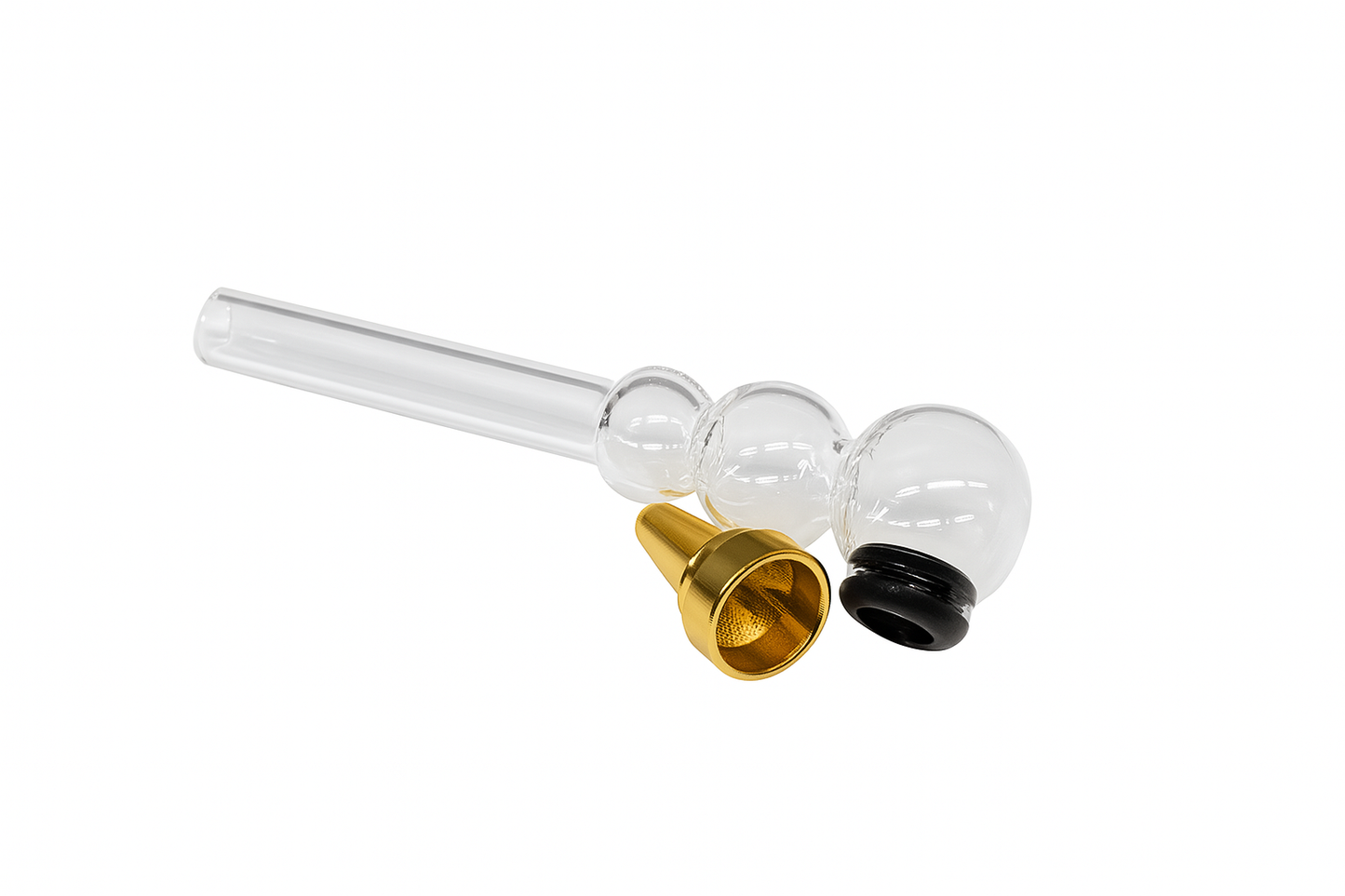 4.5'' Glass handpipe with metal head and screen