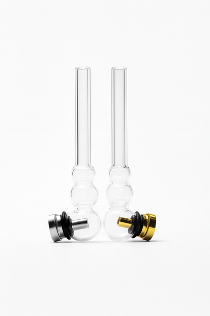 4.5'' Glass handpipe with metal head and screen