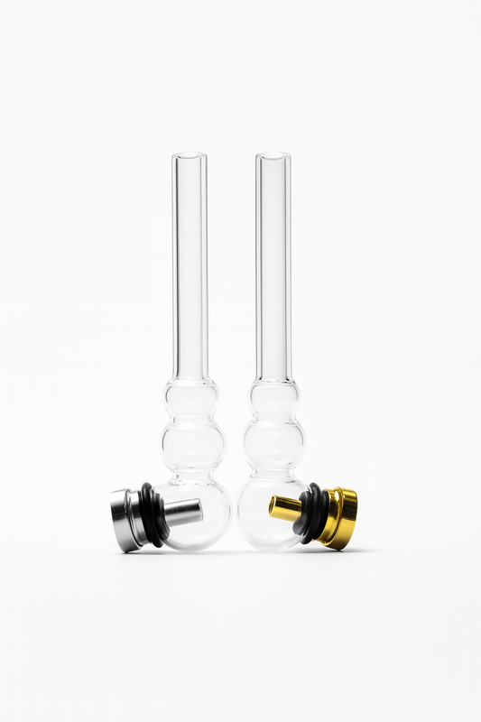 4.5'' Glass handpipe with metal head and screen