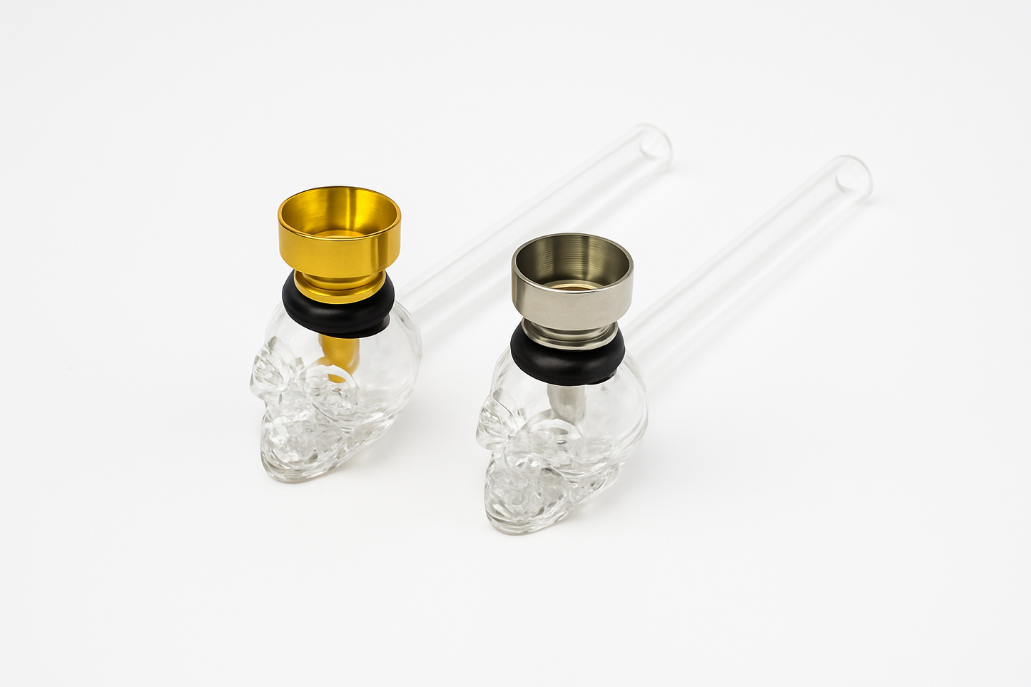 4.5'' Skull Face Handmade Transparent Glass Oil waterpipe