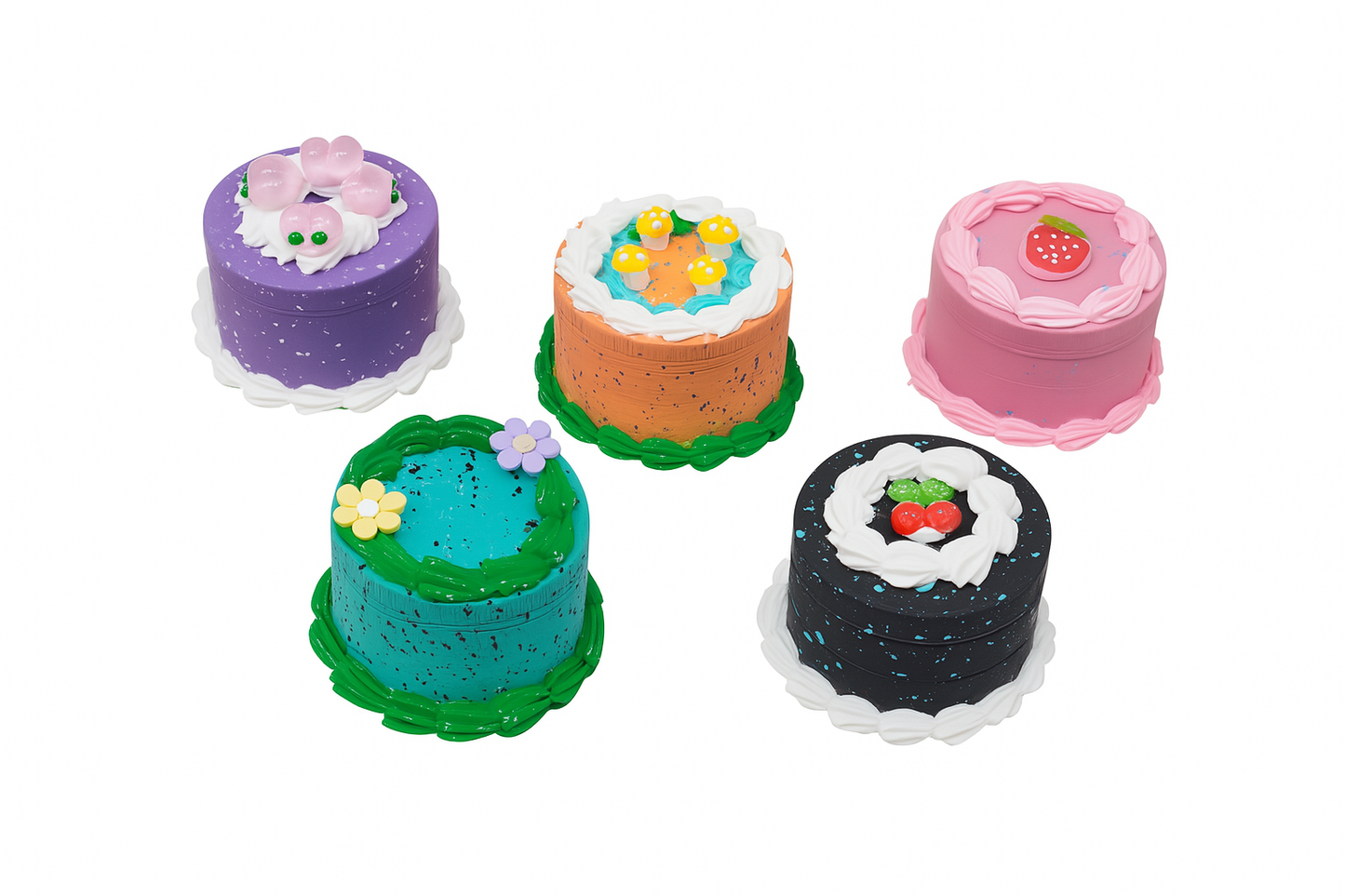 63mm Assorted 3D Cake Design Metal Grinder