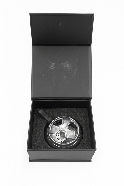 Black Windproof Hookah Charcoal Bowl Aluminum Alloy Charcoal Oven Carbon Box