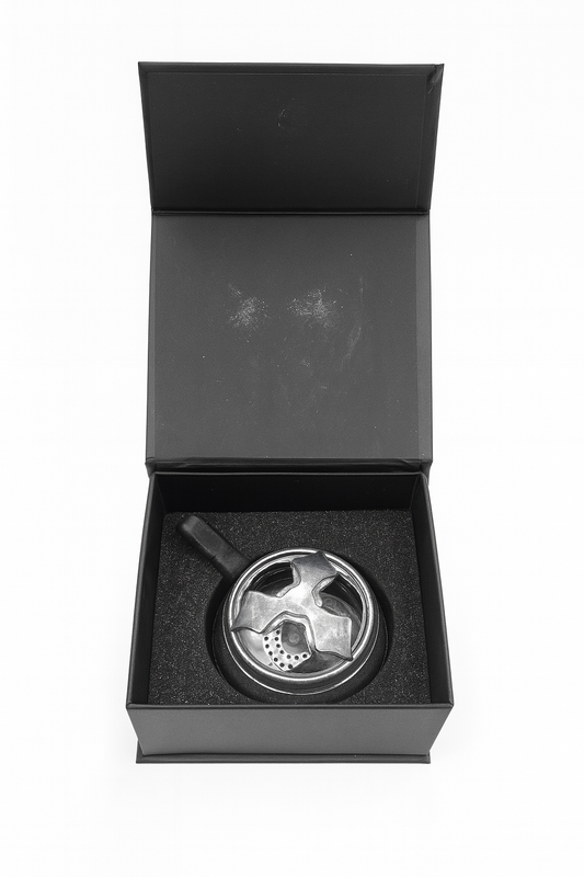 Black Windproof Hookah Charcoal Bowl Aluminum Alloy Charcoal Oven Carbon Box