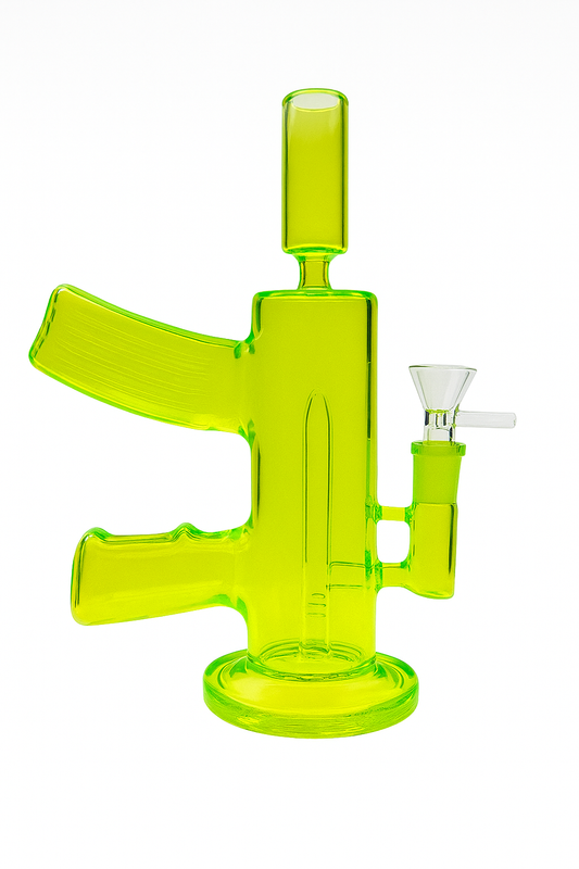 11" Lemon Lime AK47 Glass Bong