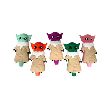4'' Baby Yoda Silicone Hand Pipe With Replacement Glass