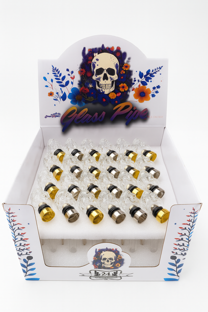 4.5'' Skull Face Handmade Transparent Glass Oil waterpipe