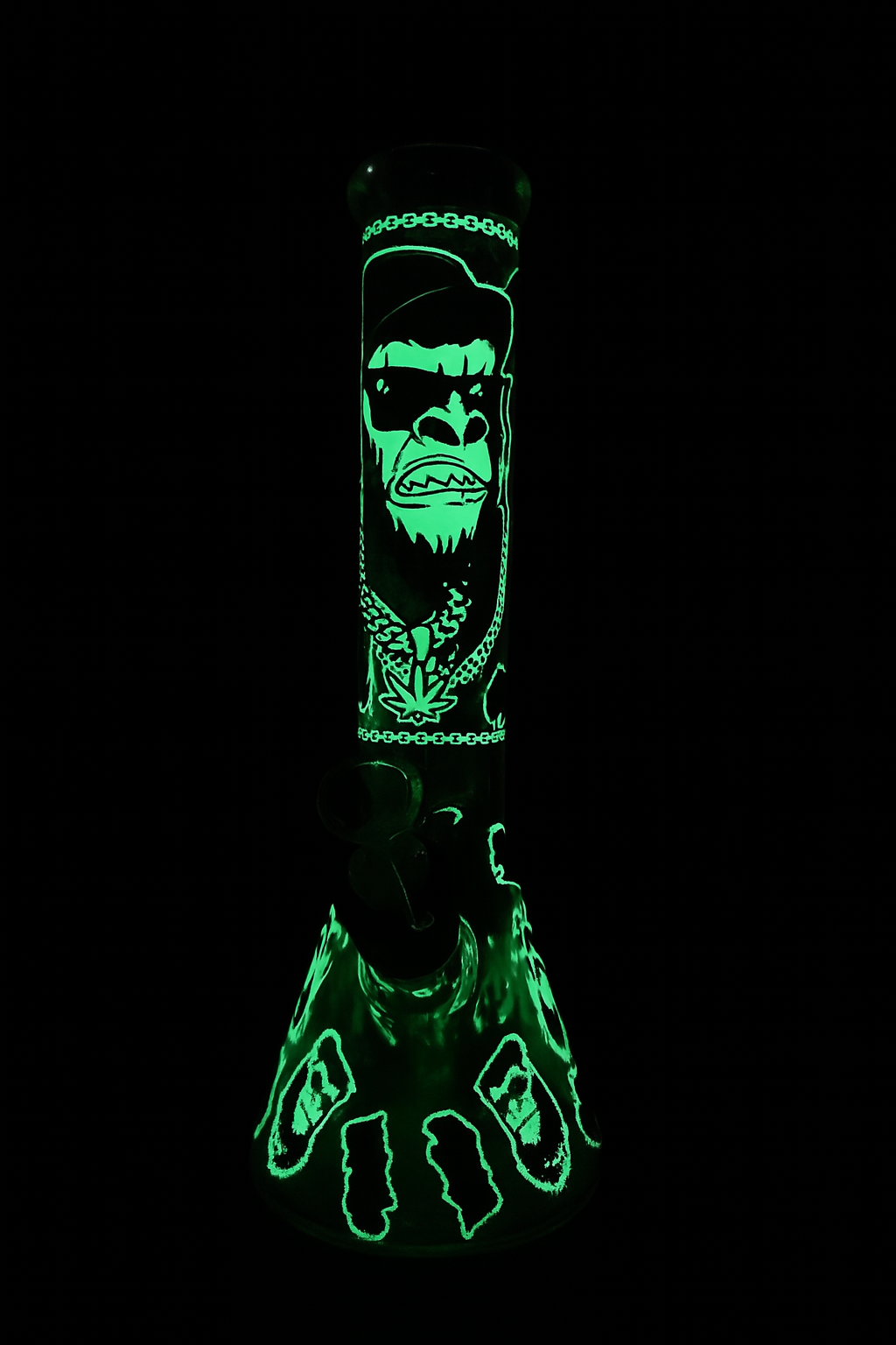 10'' Glow in The Dark Glass Bong