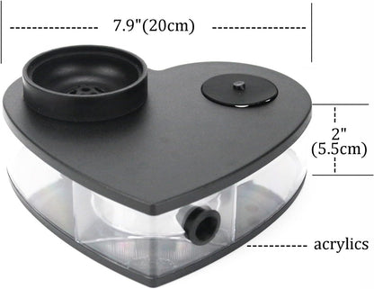 Hookah Set, Heart Shaped Portable Hookah with Led Light
