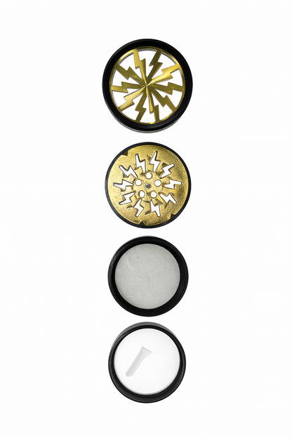 63MM 4-layer Grinder Herb  Crusher Spice Cutter with Lightning-Shaped Transparent