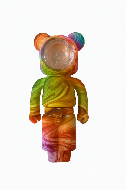 New Violent Bear Pipe Cartoon Printing Silicone Pipe 