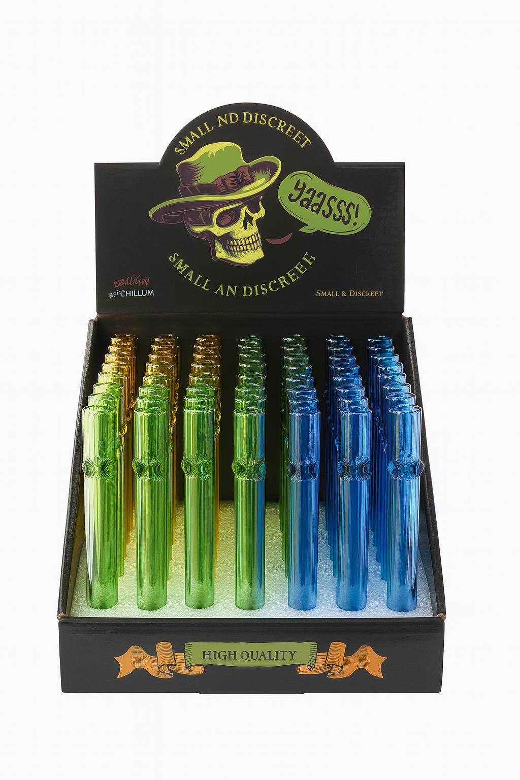 Colorful Chillum Straight pipe with Side nib