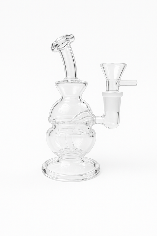 4.75" Double Chamber Thick Glass Bubbler