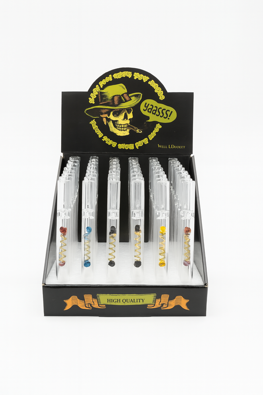 GLASS CIGARETTE HOLDER WITH SPRING