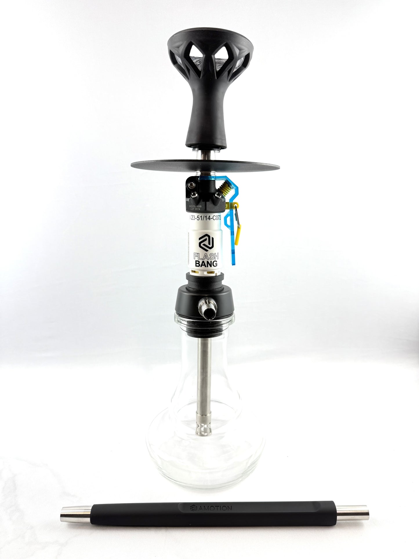 19" Flash Bang Clear Glass Base Single Hose Hookah