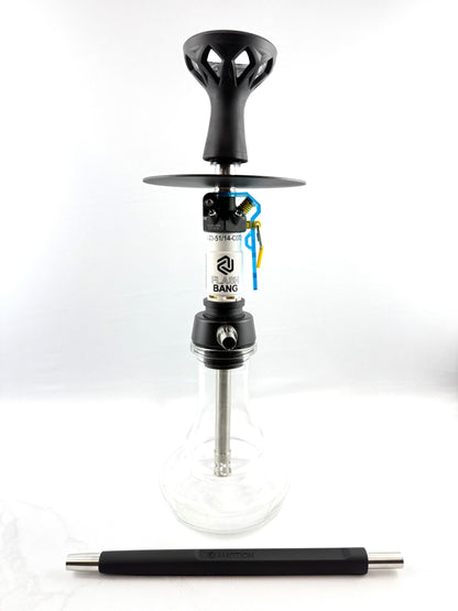 19" Flash Bang Clear Glass Base Single Hose Hookah